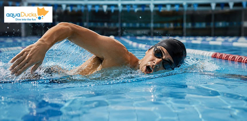 Swimmer refining their swimming breathing technique by turning the head in sync with the arm pull for better flow
